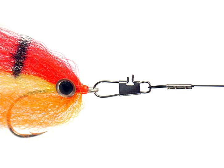 Nylon coated wire leader with swivel and snap ESOX hotfly - 3 pcs. - 45 cm